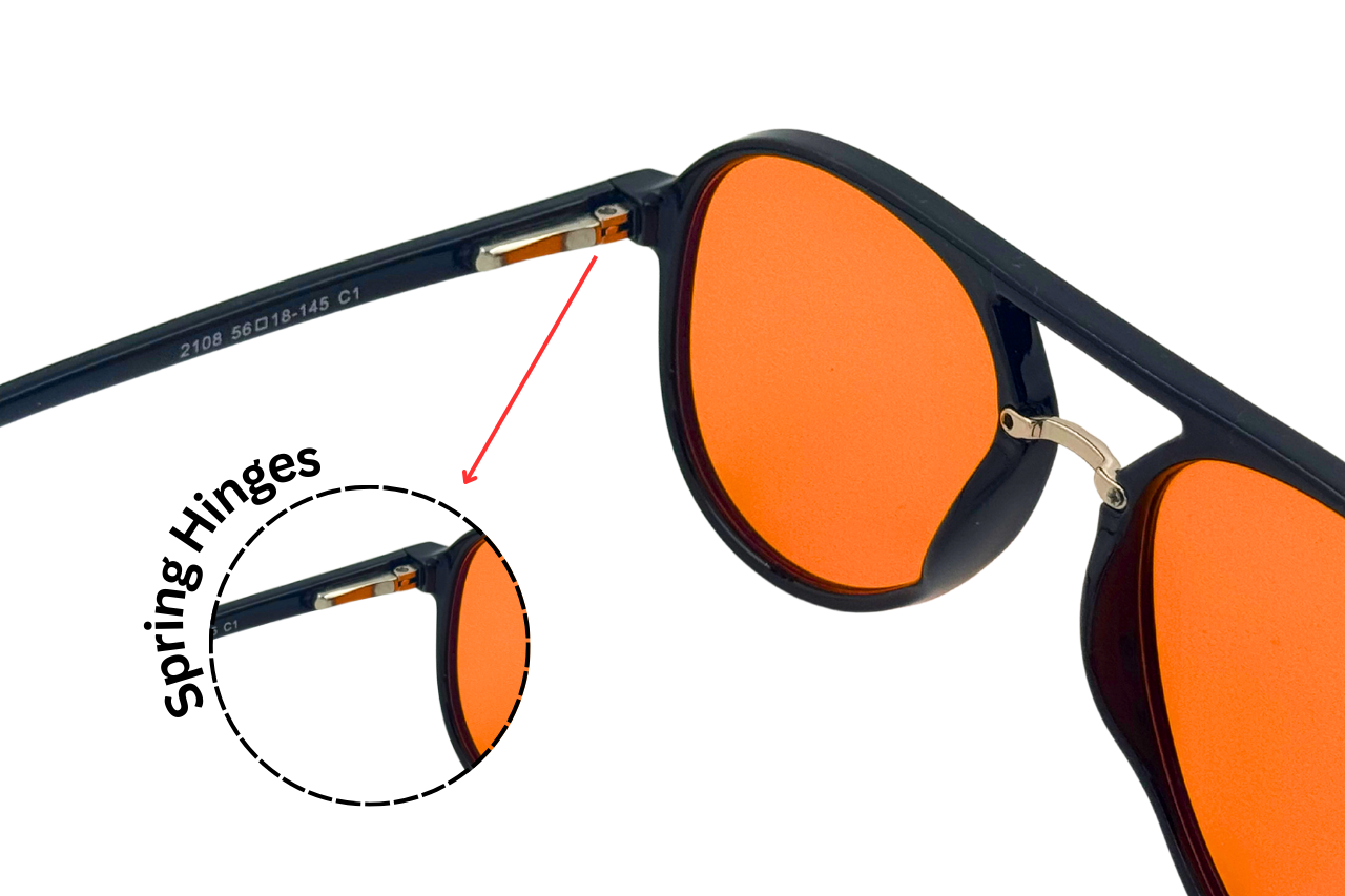 Blue light blocking glasses night time, sleep, red, orange, biohacking, India