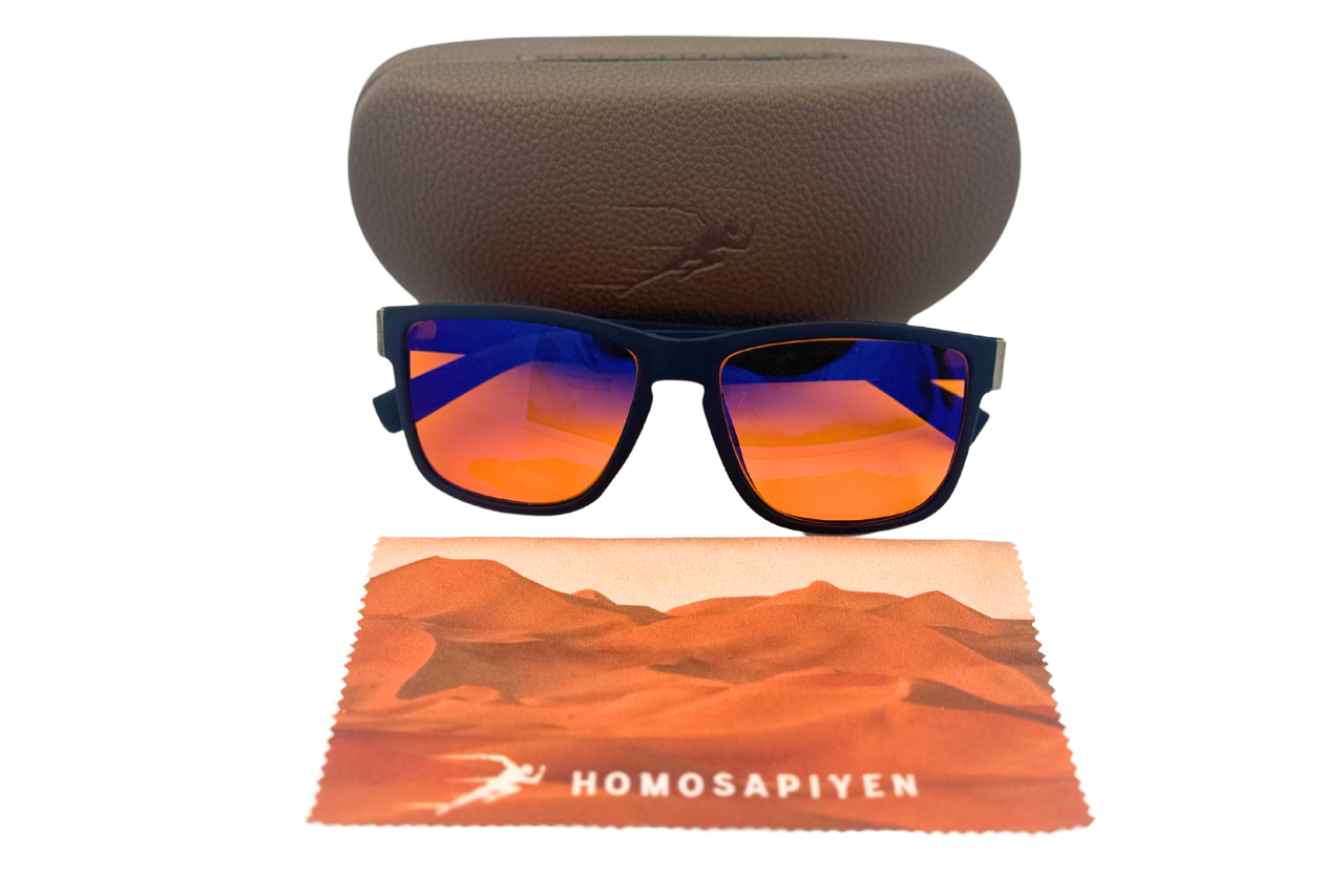 Blue light blocking glasses night time, sleep, red, orange, biohacking, India